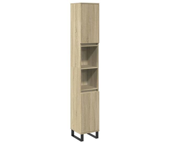Vidaxl armario de baño madera contrachapada roble sonoma 30x30x190 cm