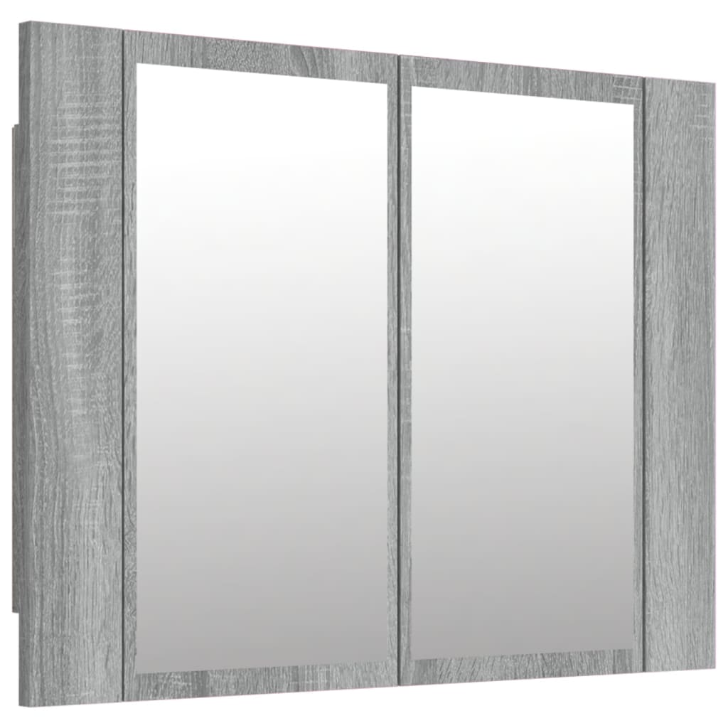 Mueble Con Espejo Led 60 Roble/ Gris