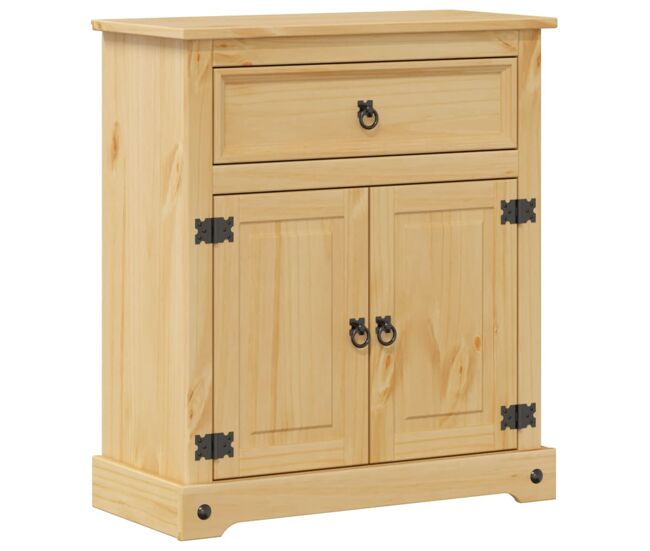 Vidaxl armario de baño corona madera maciza de pino 70x33x80 cm