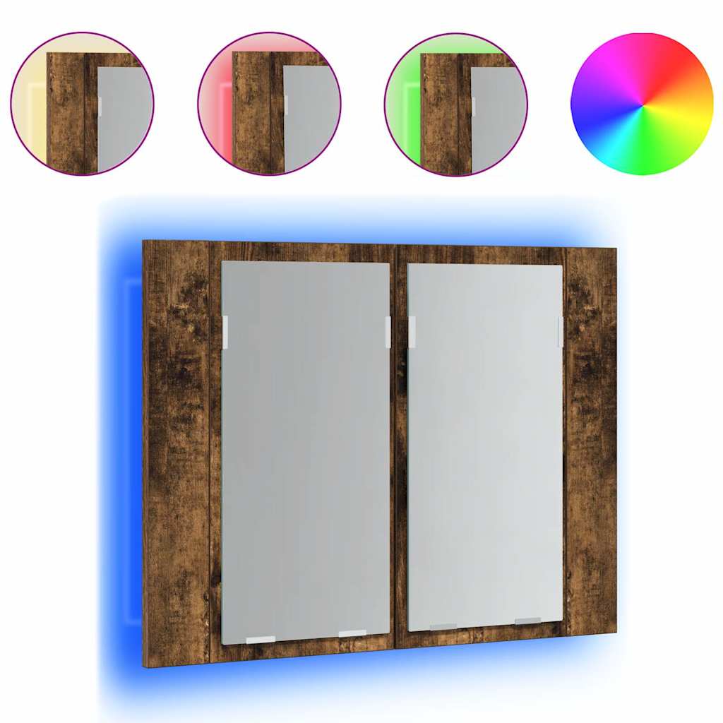 Mueble Con Espejo Led 60 Roble