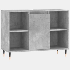 vidaXL Móvel casa de banho 80x33x60 cm derivados madeira cinza cimento