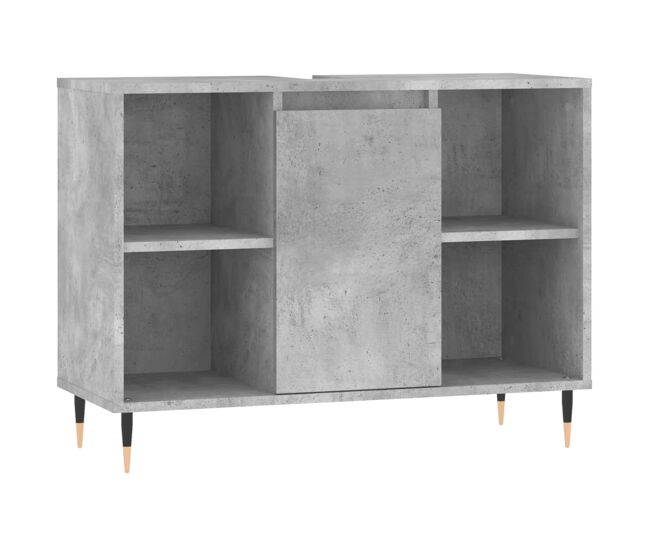 Vidaxl mueble de baño madera de ingeniería gris hormigón 80x33x60 cm