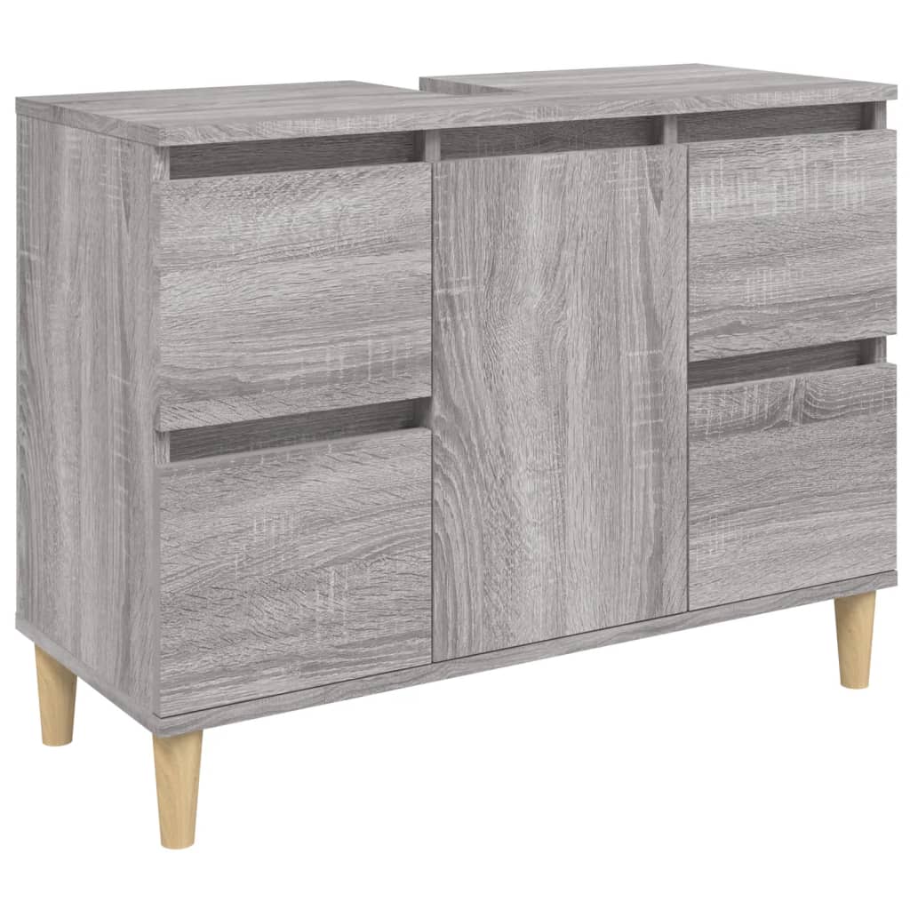 Armario De Lavabo 80 Roble/ Gris