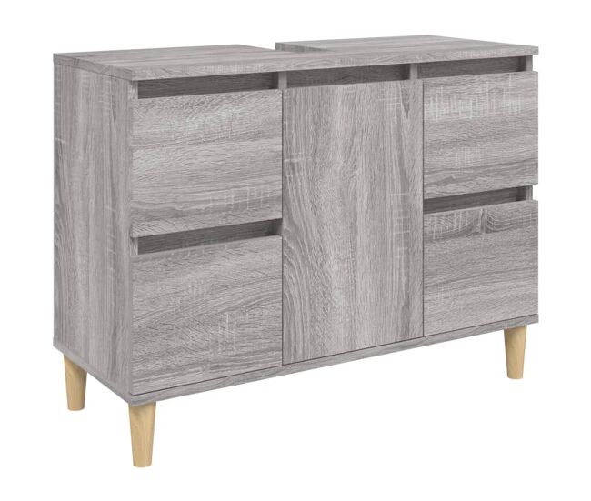 Vidaxl armario de lavabo madera contrachapada gris sonoma 80x33x60 cm