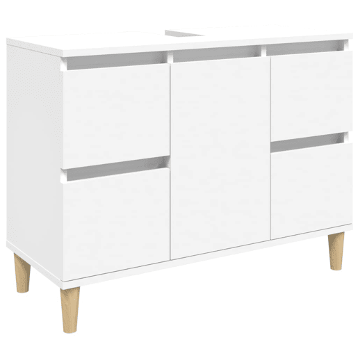 vidaXL Armário de lavatório 80x33x60 cm derivados de madeira branco vidaXL Armário de lavatório 80x33x60 cm derivados de madeira branco