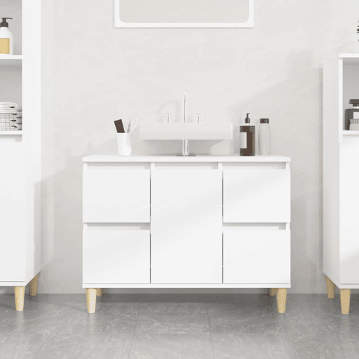 vidaXL Armário de lavatório 80x33x60 cm derivados de madeira branco vidaXL Armário de lavatório 80x33x60 cm derivados de madeira branco