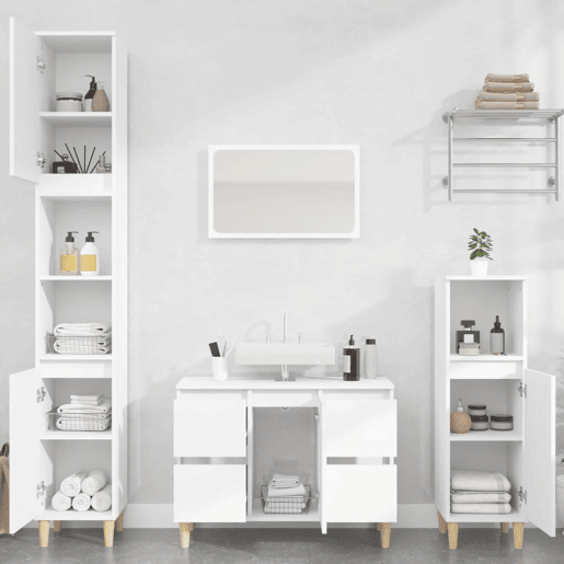 vidaXL Armário de lavatório 80x33x60 cm derivados de madeira branco vidaXL Armário de lavatório 80x33x60 cm derivados de madeira branco