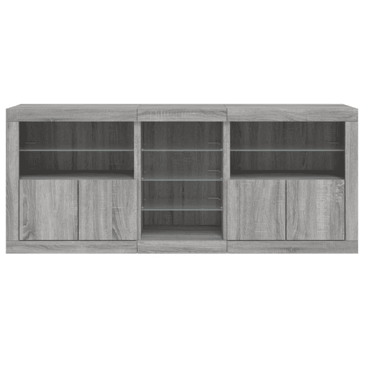 vidaXL Aparador com luzes LED 162x37x67 cm cinzento sonoma vidaXL Aparador com luzes LED 162x37x67 cm cinzento sonoma