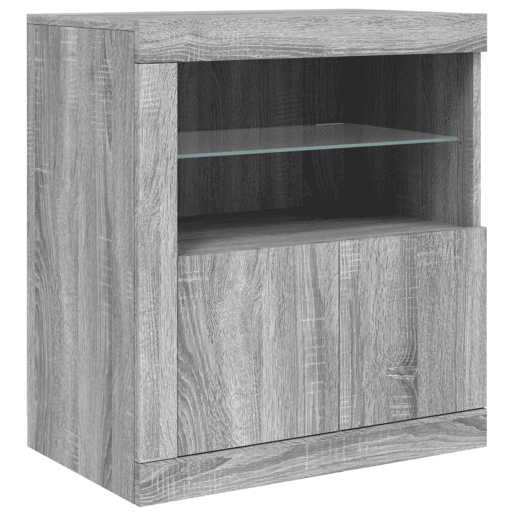 vidaXL Aparador com luzes LED 162x37x67 cm cinzento sonoma vidaXL Aparador com luzes LED 162x37x67 cm cinzento sonoma