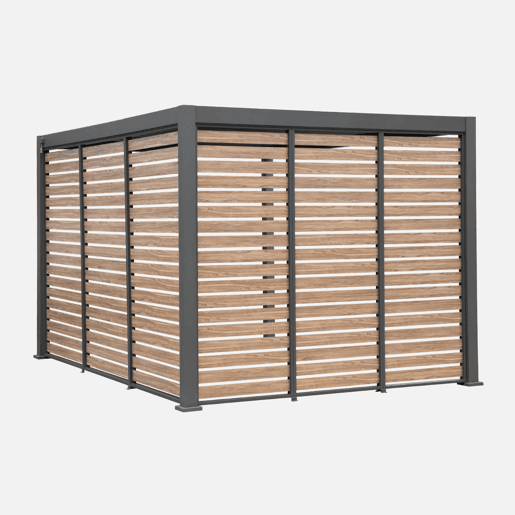 Persiana 130cm de alumínio com efeito madeira para pérgola Triomphe 3x4m, Triomphe persiana 130cm, Antracite, 123.5x6x236 cm