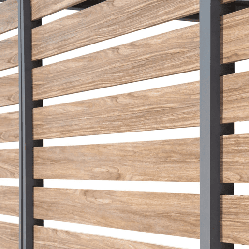 Persiana 130cm de alumínio com efeito madeira para pérgola Triomphe 3x4m, Triomphe persiana 130cm, Antracite, 123.5x6x236 cm