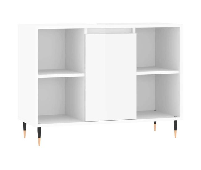 Vidaxl mueble de baño madera de ingeniería blanco brillo 80x33x60 cm