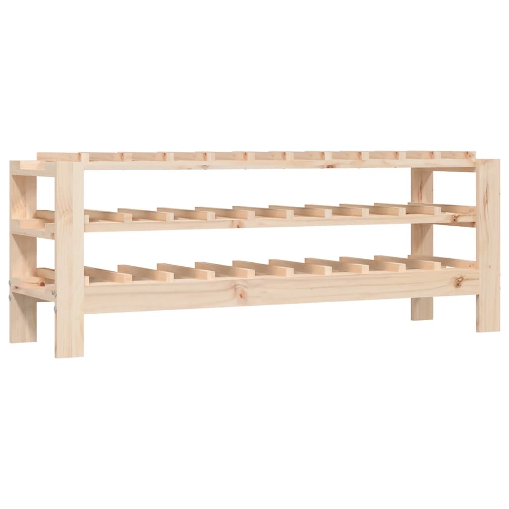 Vidaxl botellero madera maciza de pino 109,5x30x42 cm