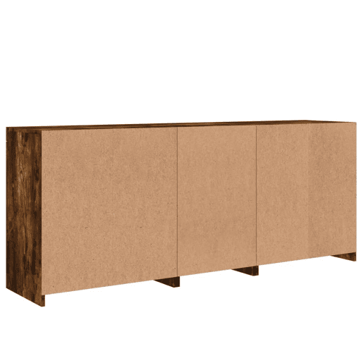 vidaXL Aparador com luzes LED 162x37x67 cm carvalho fumado