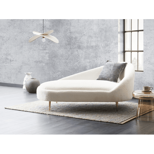 Beliani Chaise longue à direita Bouclé VALREAS