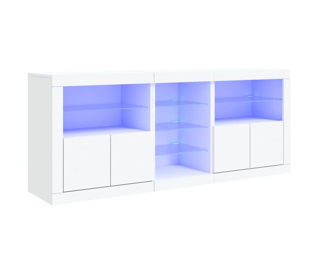 Vidaxl aparador con luces led blanco 162x37x67 cm