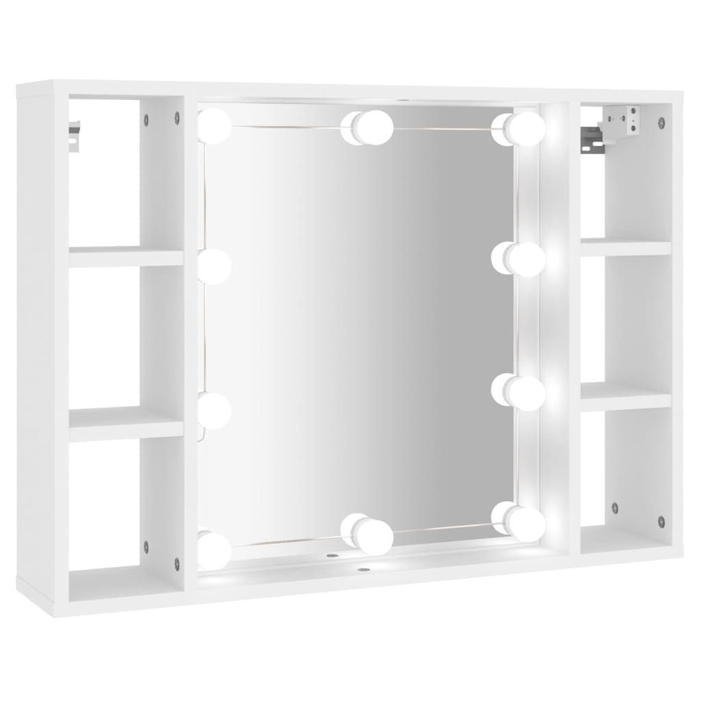 Vidaxl mueble con espejo y luces led blanco 76x15x55 cm