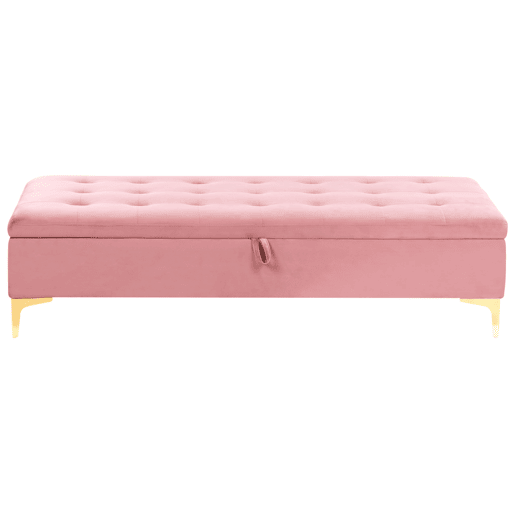 Repousa-pés com arrumação ABERDEEN Veludo Rosa