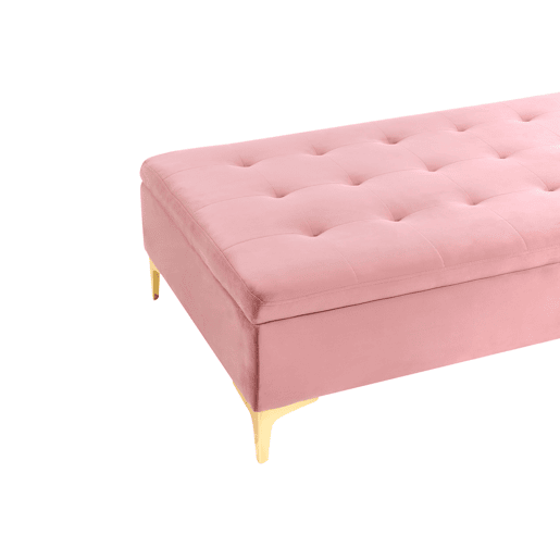Repousa-pés com arrumação ABERDEEN Veludo Rosa