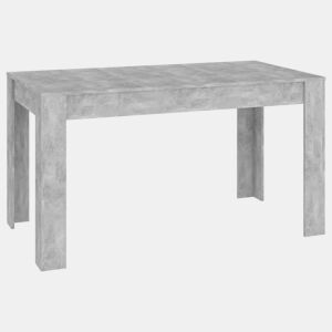 vidaXL Mesa de jantar 140x74,5x76 cm contraplacado cinzento cimento