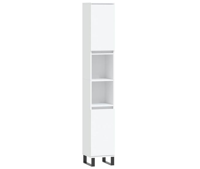 Vidaxl armario de baño madera contrachapada blanco 30x30x190 cm