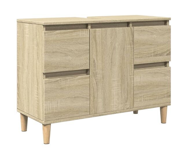 Vidaxl armario de lavabo madera contrachapada roble sonoma 80x33x60 cm