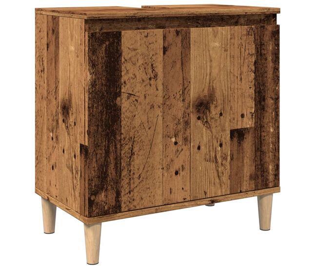 Vidaxl mueble de lavabo madera de ingeniería envejecida 58x33x60 cm