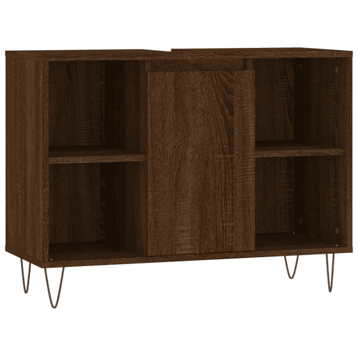 vidaXL Armário casa banho 80x33x60 cm deriv.madeira carvalho castanho