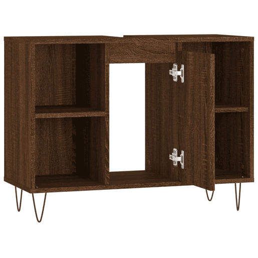 vidaXL Armário casa banho 80x33x60 cm deriv.madeira carvalho castanho