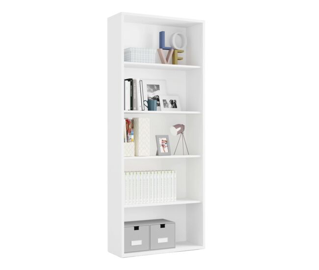 Estantería Alta Scaled Moderna Color Blanco 76x197x33 cm