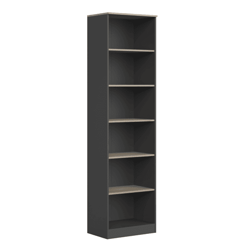 Estante industrial para escritório Nibis com 6 prateleiras em carvalho Sonoma e cinza antracite, 60x223x40 cm Estante industrial para escritório Nibis com 6 prateleiras em carvalho Sonoma e cinza antracite, 60x223x40 cm