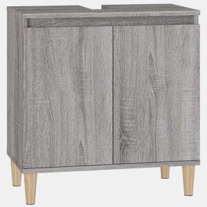 vidaXL Móvel p lavatório 58x33x60 cm derivados madeira cinza sonoma