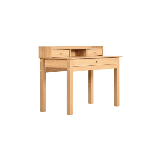 Mesa clássica em madeira com gavetas e arrumação DEVAKI LIGHT WOOD Mesa clássica em madeira com gavetas e arrumação DEVAKI LIGHT WOOD