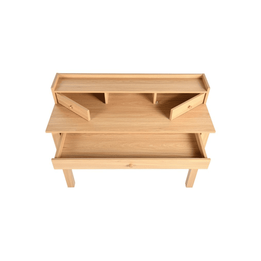 Mesa clássica em madeira com gavetas e arrumação DEVAKI LIGHT WOOD Mesa clássica em madeira com gavetas e arrumação DEVAKI LIGHT WOOD