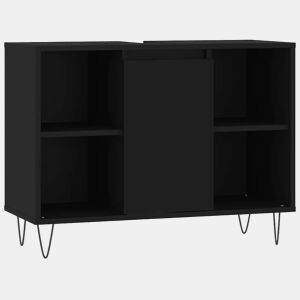 vidaXL Armário de casa de banho 80x33x60 cm derivados de madeira preto