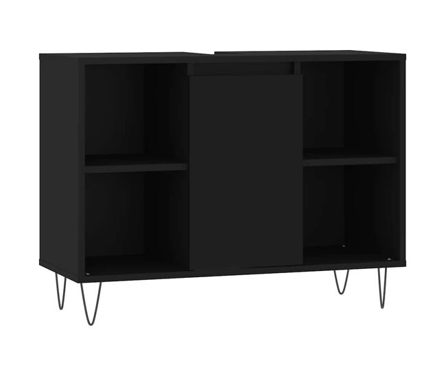 Vidaxl mueble de baño madera de ingeniería negro 80x33x60 cm