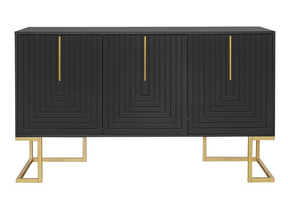 Aparador alto cajonera con 3 puertas 138 Negro