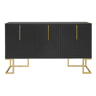 Cómoda alta com 3 portas em preto mate padrão U H81L138T40