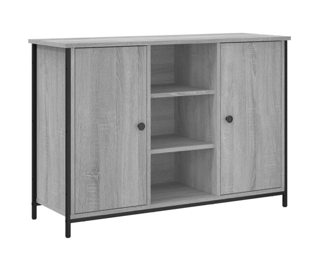 Vidaxl aparador de madera de ingeniería gris sonoma 100x35x70 cm