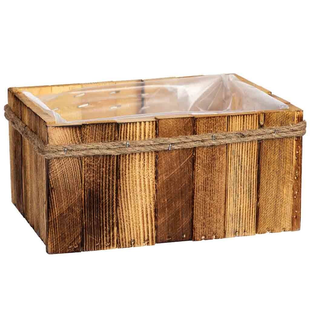 Cesto rectangular de madera