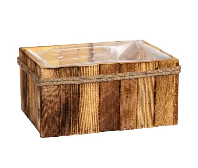 Cesto rectangular de madera 21x15x10h cm