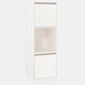 vidaXL Aparador alto 38x35x117 cm pinho maciço branco