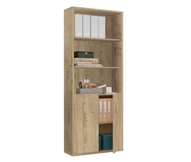 Estantería Oficina color Roble Gold 197x76x33 cm Librería moderna