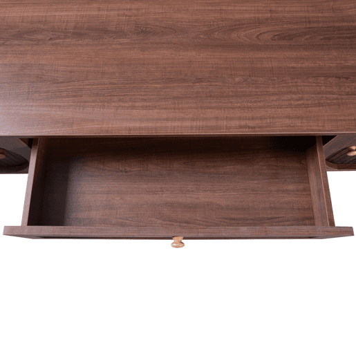 Suporte para TV em madeira maciça e rotim 170 cm - 2 gavetas e 2 portas - estilo rústico - castanho