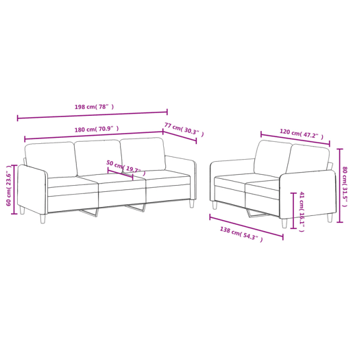 vidaXL 2 pcs conjunto de sofás veludo vermelho-tinto vidaXL 2 pcs conjunto de sofás veludo vermelho-tinto