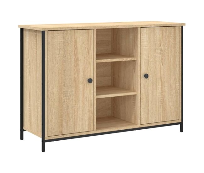 Vidaxl aparador de madera de ingeniería roble sonoma 100x35x70 cm