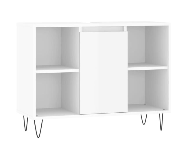 Vidaxl mueble de baño madera de ingeniería blanco brillo 80x33x60 cm
