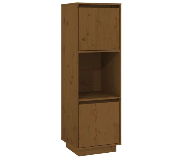 Vidaxl aparador alto de madera maciza de pino marrón miel 38x35x117 cm