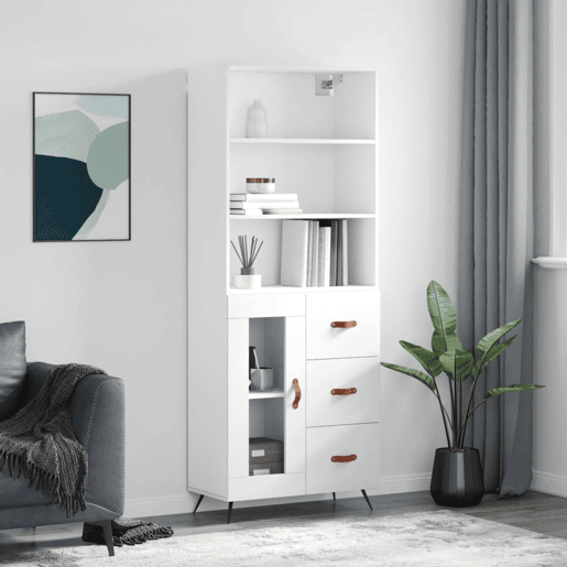 vidaXL Armário alto 69,5x34x180 cm derivados de madeira branco vidaXL Armário alto 69,5x34x180 cm derivados de madeira branco