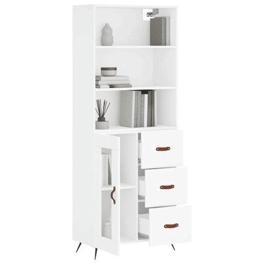 vidaXL Armário alto 69,5x34x180 cm derivados de madeira branco vidaXL Armário alto 69,5x34x180 cm derivados de madeira branco